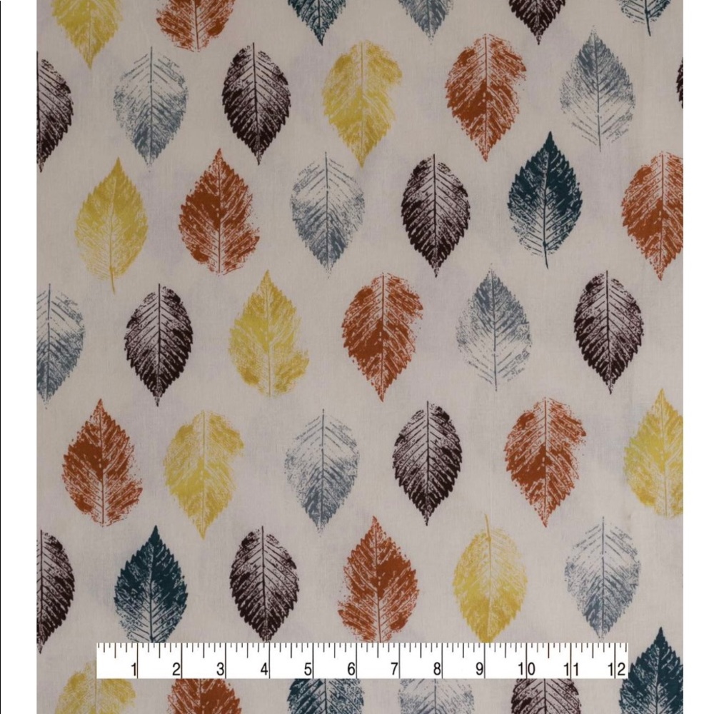 2YRD Stamped Leaves multi 36"X44"